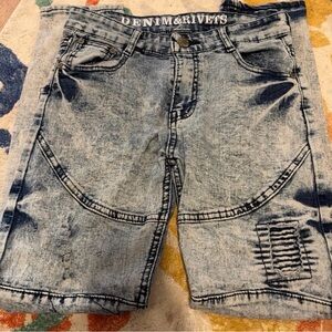Kids Acid Wash Blue Denim Shorts by Denim & Rivets Size 14. EUC.